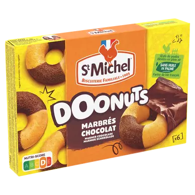 Doonuts marbrés chocolat, SAINT MICHEL, paquet, 180g