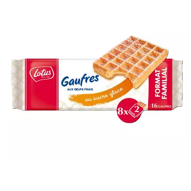 Gaufres moelleuse aux oeufs frais et sucre glace LOTUS 371G