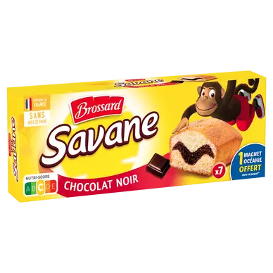 Gâteau marbré SAVANE chocolat noir Pocket BROSSARD, x7, 210g