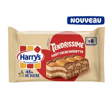 Gâteaux moelleux noisette et cacao Tendrissime moins de sucres HARRYS- X8 264G