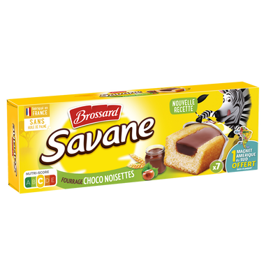 Gâteau marbré SAVANE cacao noisettes Pocket BROSSARD, x7, 189g