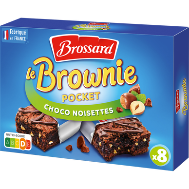 Mini brownies chocolat aux noisettes BROSSARD, x8, 240g