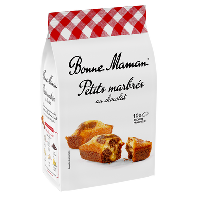 Gâteaux Petits marbrés au chocolat BONNE MAMAN - x10 sachets - Le paquet de 300g