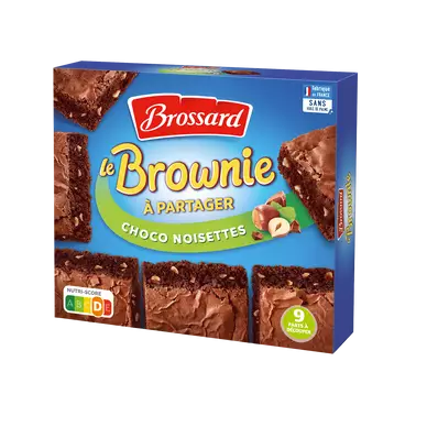 Brownie à partager chocolat noisette BROSSARD, paquet de 285g
