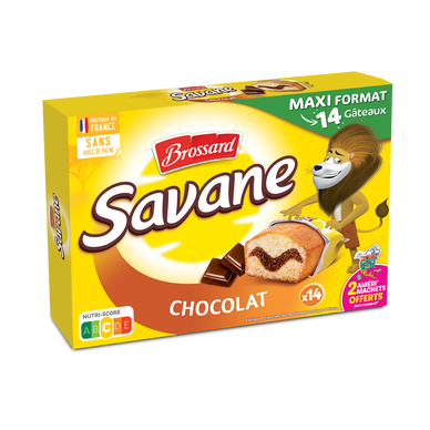 Gâteau marbré SAVANE chocolat Pocket BROSSARD, x14, 420g
