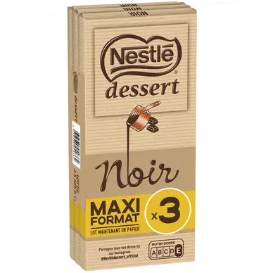 Chocolat noir pâtissier NESTLE DESSERT - 3 tablettes de 205g