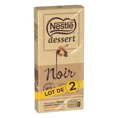 Chocolat noir pâtissier NESTLE DESSERT - 2 tablettes de 205g