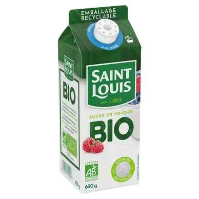 Sucre en poudre de betteraves bio SAINT LOUIS pack 650g