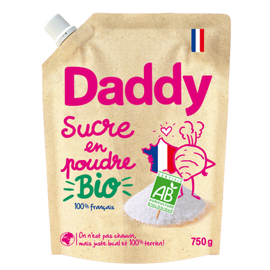 Sucre en poudre de betterave bio DADDY, profil pack 750g