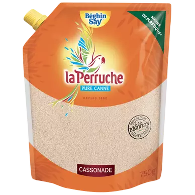 Sucre poudre cassonade La Perruche BEGHIN SAY, doypack de 750g