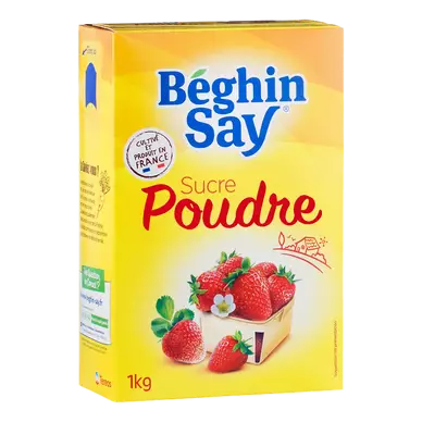 Sucre en poudre BEGHIN SAY, bec verseur de 1kg