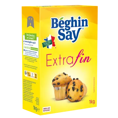 Sucre poudre extra fin BEGHIN SAY, boîte de 1kg