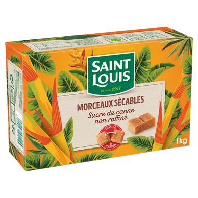 Sucre de canne non raffiné morceaux sécables SAINT LOUIS, 1kg