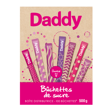 Bûchettes sucre poudre DADDY, boîte de 500g