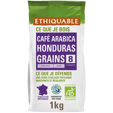 Café en grains Bio ETHIQUABLE Café grains Honduras bio - 1kg