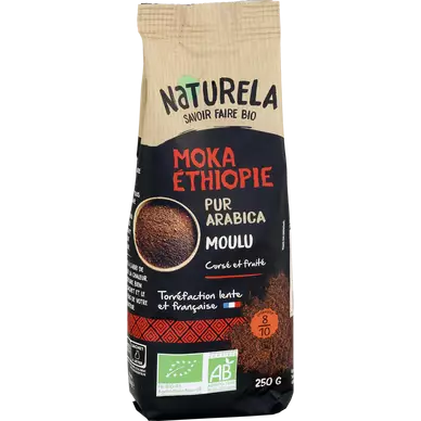 Café moulu Bio NATURELA MOKA ETHIOPIE N°8 - Ethiopie - 250g