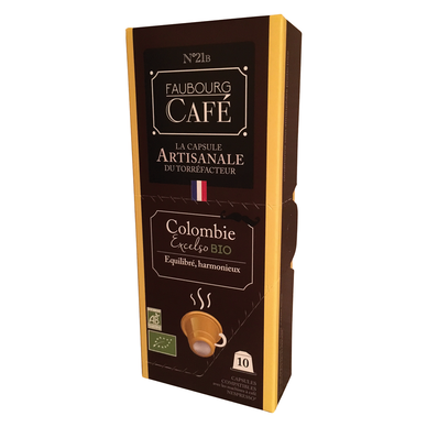 Café capsules Bio FAUBOURG CAFE Colombie Excelso - compatible NESPRESSO - x10