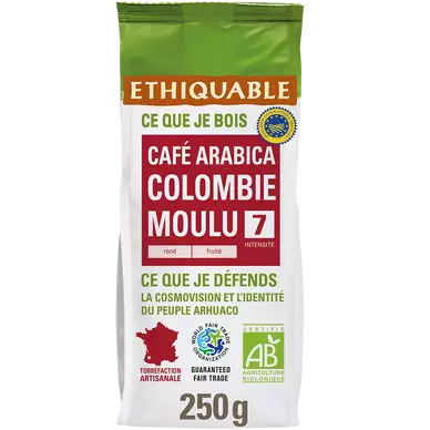 Café moulu Bio ETHIQUABLE N°7 - Colombie - 250g