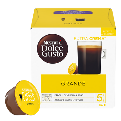 Café capsules NESCAFE GRANDE N°5 - Brésil - Vietnam - compatible DOLCE GUSTO - x16
