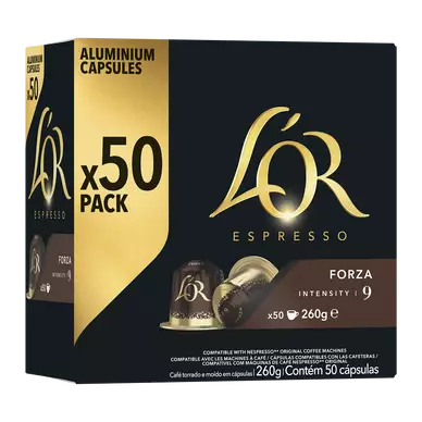Café capsules L'OR ESPRESSO Forza N°9 - Compatible NESPRESSO - x50