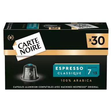 Café capsules CARTE NOIRE CLASSIQUE N°7 - compatible NESPRESSO - x30