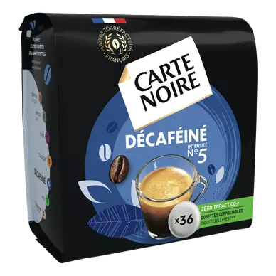Café dosettes CARTE NOIRE DÉCAFÉINÉ N°5 - France - compatible SENSEO - x36