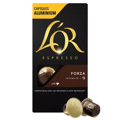 Café capsules L'OR ESPRESSO Forza N°9 - Compatible NESPRESSO - x10