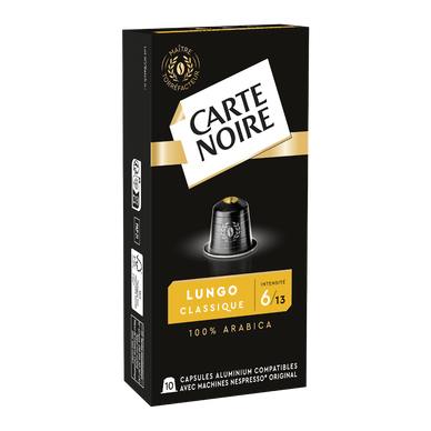 Café capsules Carte Noire LUNGO CLASSIQUE N°6 - compatible NESPRESSO- x10