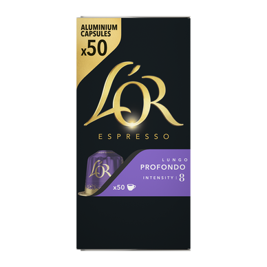 Café capsules L'OR ESPRESSO Lungo Profondo N°8 - Compatible NESPRESSO- x50