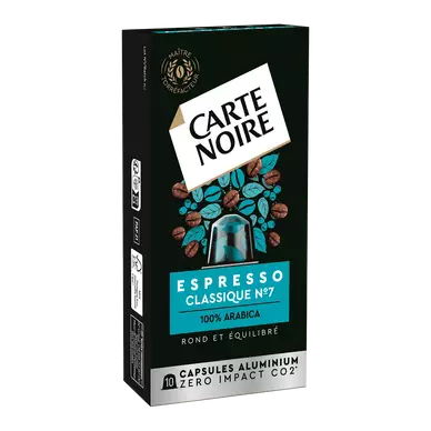 Café capsules CARTE NOIRE Espresso N°7 - compatible Nespresso - x10