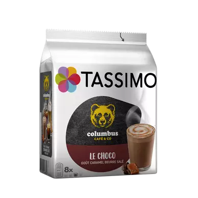 Café dosettes TASSIMO Columbus Chocolat Caramel Beurre Salé - Compatible TASSIMO - x8