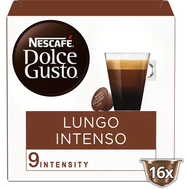 Café capsules NESCAFE LUNGO INTENSO N°9 - Vietnam - Brésil - compatible DOLCE GUSTO - x16