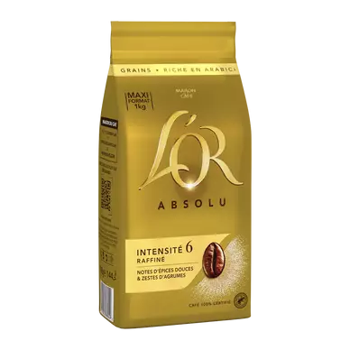 Café en grains L'OR Absolu Intensité 7 - 100% Arabica - 1KG