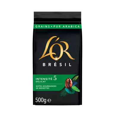 Café en grains L'OR Brésil Intensité 5 - 100% Arabica - 500g