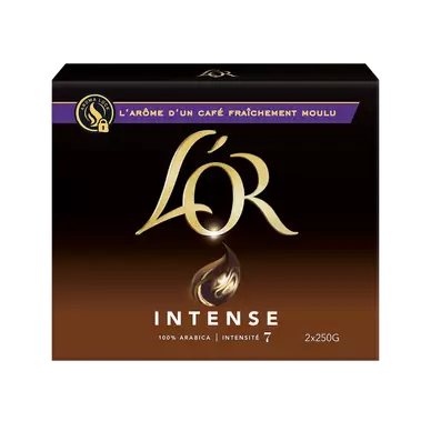 Café moulu L'OR Intense Intensité 7 - 100% Arabica - 2x250g