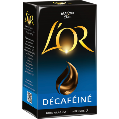 Café moulu L'OR Décaféiné Intensité 7 - 100% Arabica - 250g