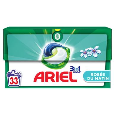ARIEL - Lessive en Capsules - 3 in 1 - Rosée - 33 lavages - 676.5 g
