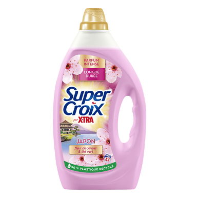 SUPER CROIX - Lessive liquide - Fleur de cerisier - 42 lavages - 1,89L