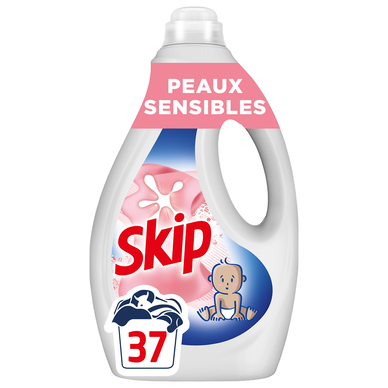 SKIP - Lessive liquide - Pour bébé,Hypoallergénique - 37 lavages - 1.665 l