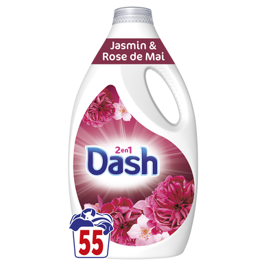 Lessive liquide jasmin et rose de mai DASH - x55 lavages