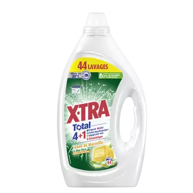 X-TRA - Lessive liquide - Hypoallergénique - 4 en 1 - 44 lavages - 2.041 l