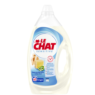 LE CHAT - Lessive liquide - Hypoallergénique - 63 lavages - 2.835 l