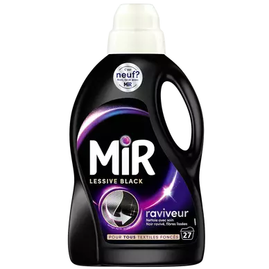 MIR - Lessive liquide - Soin couleurs & noir - 3 en 1 - 27 lavages -1,35 l