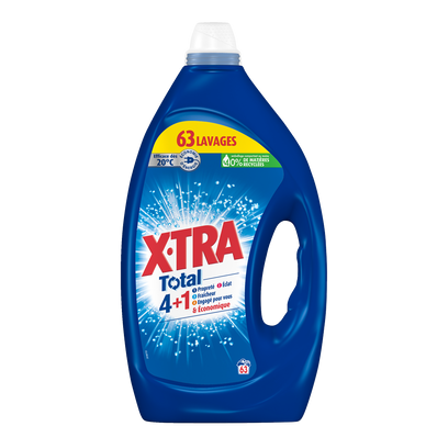 X-TRA - Lessive liquide - 4+1 - 63 lavages - 2,835 l