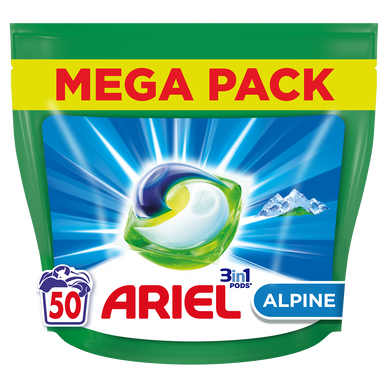 ARIEL - Lessive en Capsules - All in 1 pods - Alpine - 50 lavages - 1.015 kg