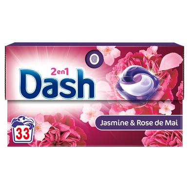 DASH - Lessive en Capsules - 2 en 1 - Jasmin - 33 lavages - 663 g