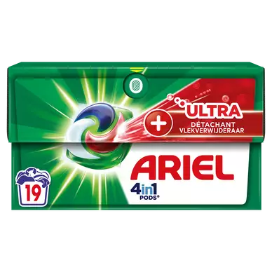 Lessive en capsules ARIEL Ultra Détachant 4 in 1 19 lavages