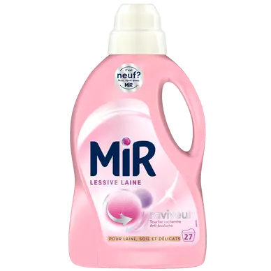 MIR - Lessive liquide - Lavage à la main,Soin Laine et linges délicats- 3 en 1 - 27 lavages - 1.35 l