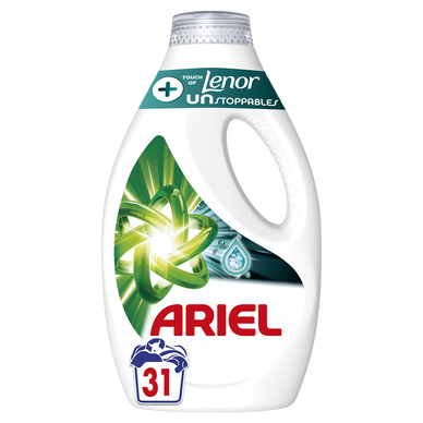 Lessive liquide + unstoppable touches de lenor ARIEL, 31 doses