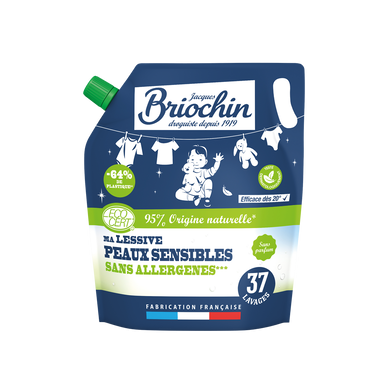 BRIOCHIN - Lessive liquide - Pour bébé,Hypoallergénique - 37 lavages -RECHARGE - 1.7 l